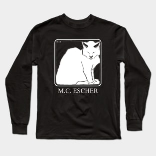 M.C. Escher White Cat Long Sleeve T-Shirt